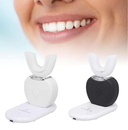 Sjbackyard Ultrasonic Electric Toothbrush, U-Shaped Blue Light Cleaner