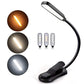 Clip-On Reading Light with Book Clamp and Adjustable Color Temperature, USB Rechargeable
