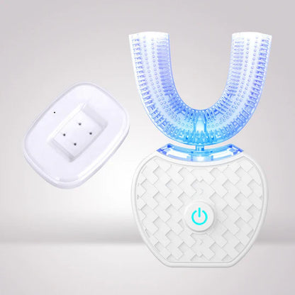 Sjbackyard Ultrasonic Electric Toothbrush, U-Shaped Blue Light Cleaner