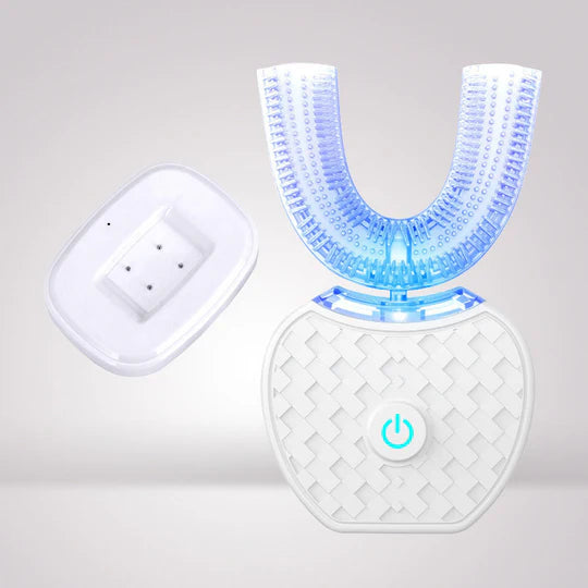 Sjbackyard Ultrasonic Electric Toothbrush, U-Shaped Blue Light Cleaner