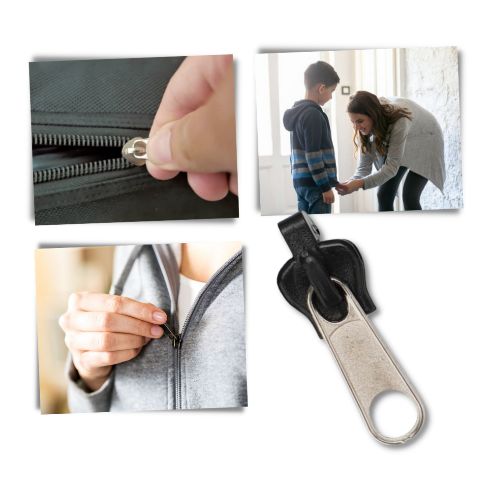 Aluminum Zipper Slider Repair Set with 6-Piece Multi-Size and Tool-Free Installation