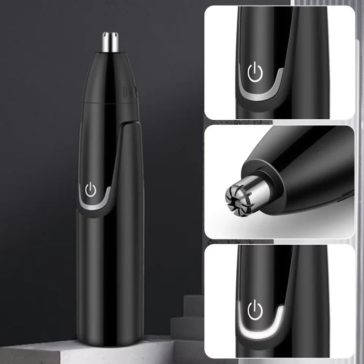Nose and Ear Hair Trimmer with Dual Edge Spinning Blades and 90 Minute Runtime