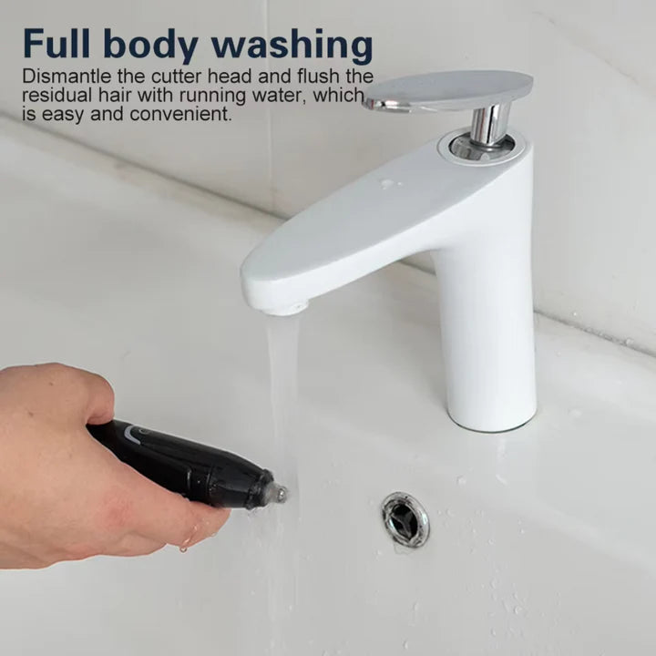 Nose and Ear Hair Trimmer with Dual Edge Spinning Blades and 90 Minute Runtime