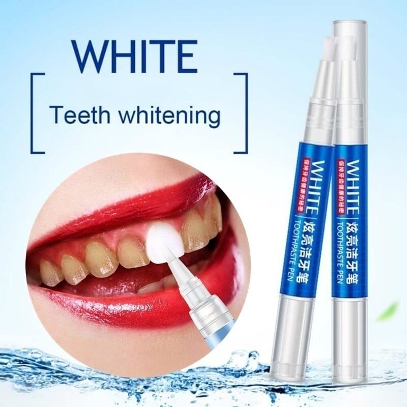 Teeth Whitening Gel Pen with Natural Formula and Brush Applicator, Portable