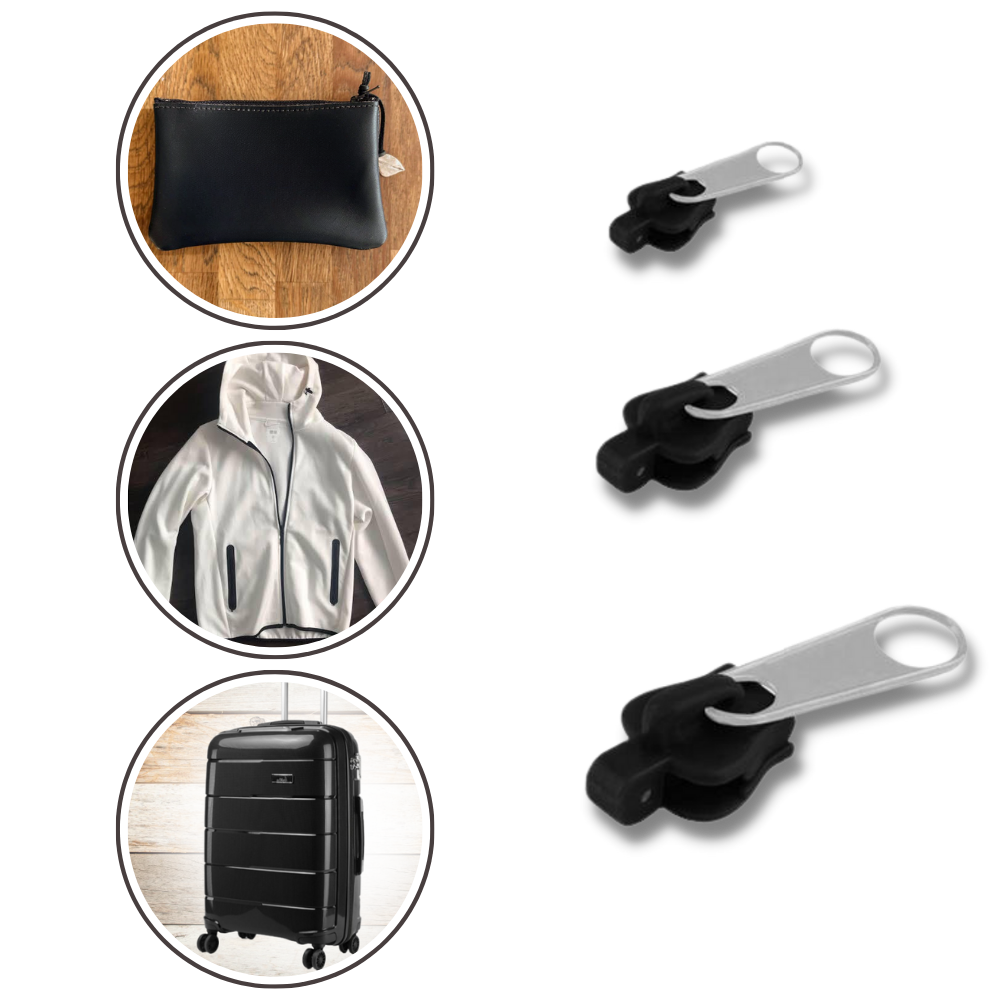 Aluminum Zipper Slider Repair Set with 6-Piece Multi-Size and Tool-Free Installation