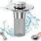 Pop-Up Sink Drain Stopper, Built-In Hair Catcher for Bathroom and Kitchen Sinks