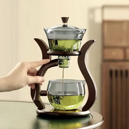 Glass Drip Pot with Magnetic Flow Control and Built-In Tea Infuser, 20oz