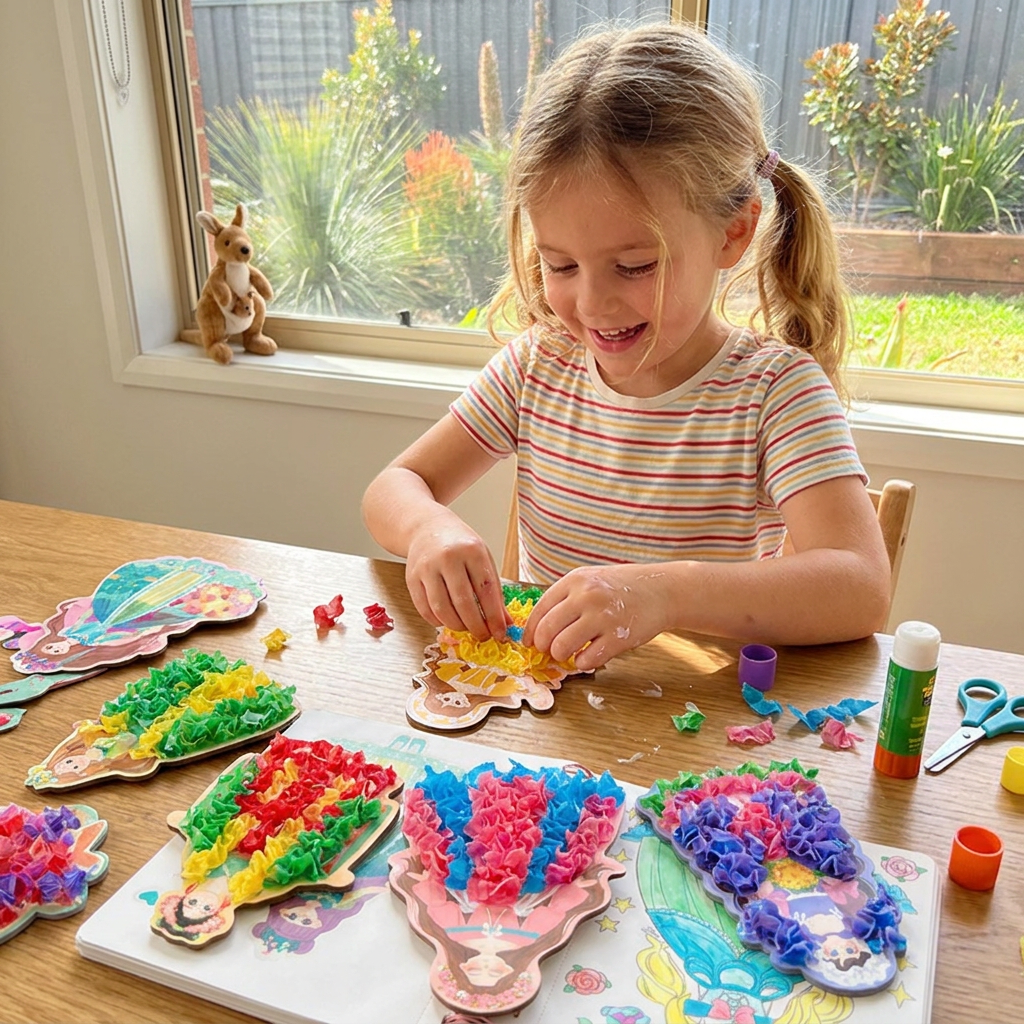 Princess Dress Design Coloring Book with Spiral Binding and Craft Materials