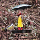 Artistic Raincoat Girl Bird Feeder - Image 1