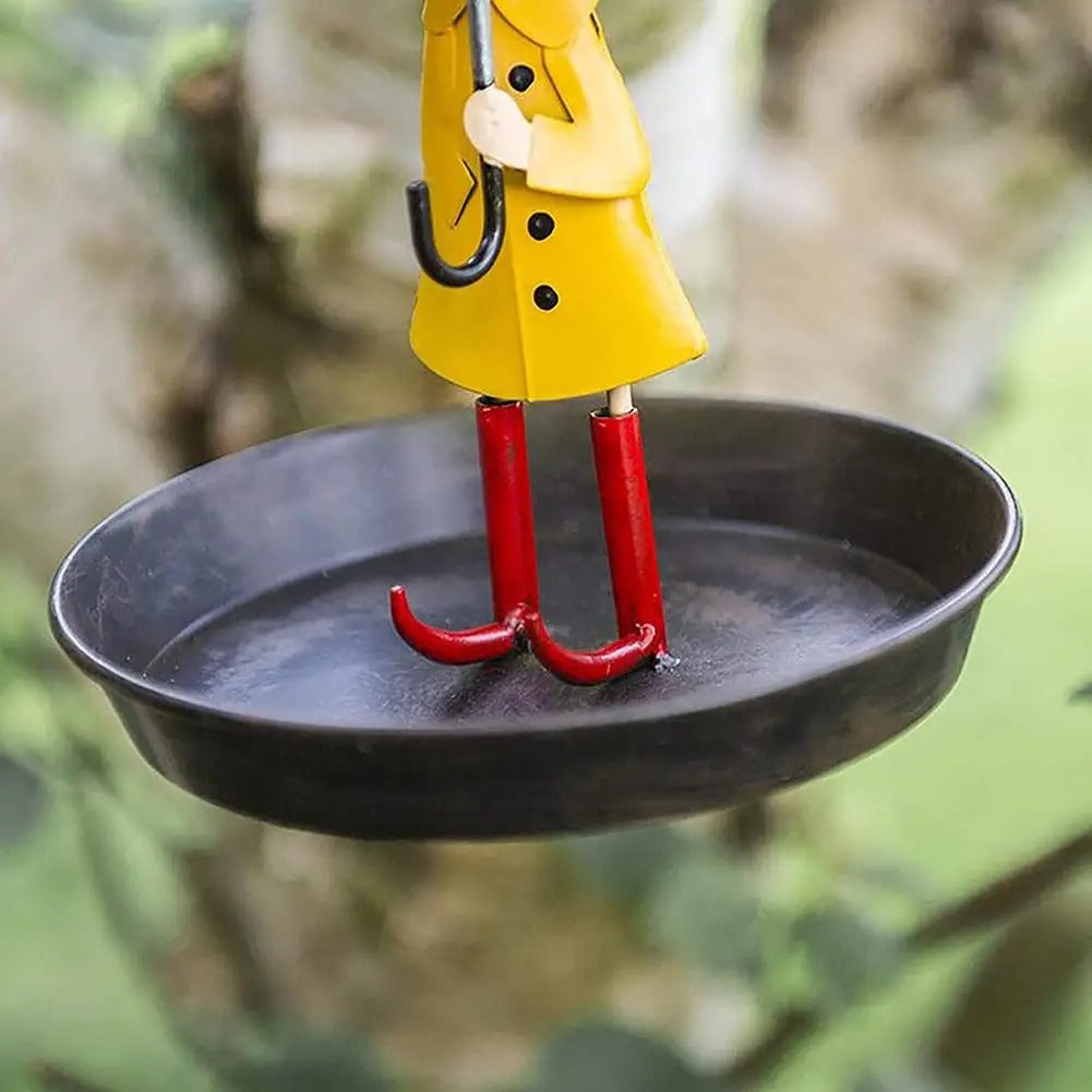 Artistic Raincoat Girl Bird Feeder - Image 4