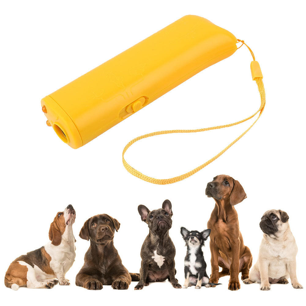 Ultrasonic Dog Training Device with LED Flashlight and Handheld Design