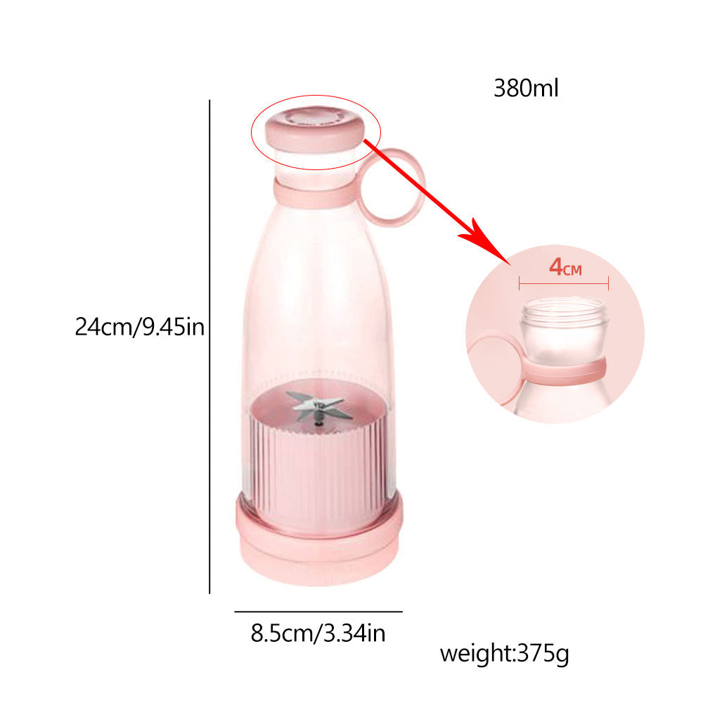 Cordless Blender Bottle with Stainless Steel Blades and Magnetic Charging, 350ml