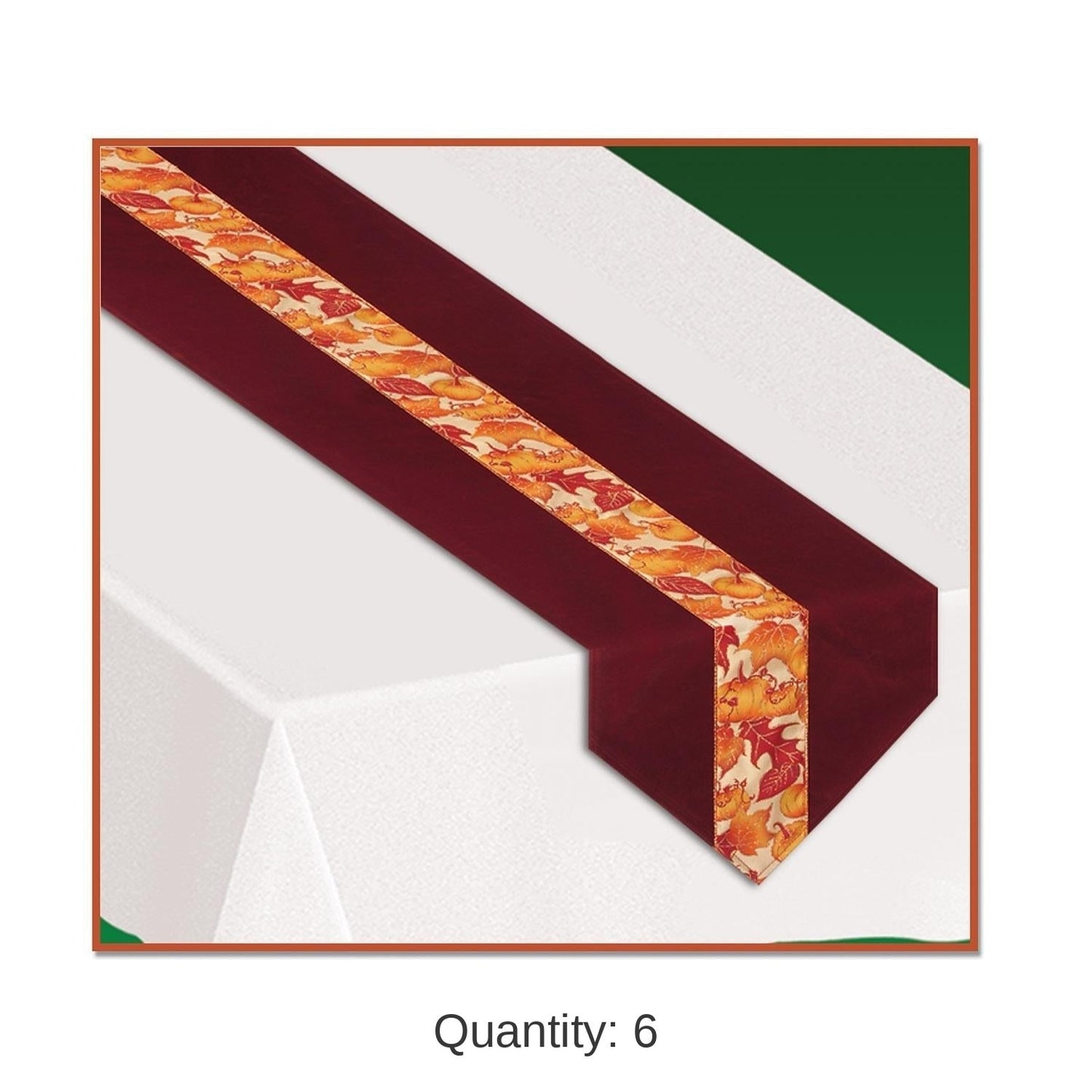 Autumn Leaves Fabric Table Runner Set of 6, 12x72 inches