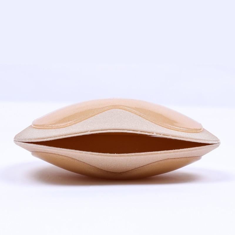 Adhesive Bikini Pads with Molded Shape and Silicone Coating, Reusable