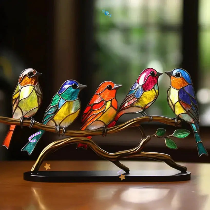 Window Bird Ornament with Light Reflecting Surface and Suction Cup