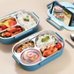 Insulated Stainless Steel Lunch Box with Leak-Resistant Seal and Removable Divider