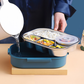 Insulated Stainless Steel Lunch Box with Leak-Resistant Seal and Removable Divider