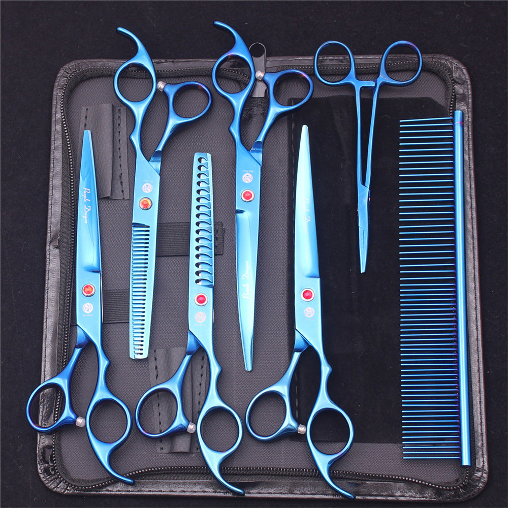 Pet Grooming Scissors Set with Straight Edge and Thinning Blades, Stainless Steel