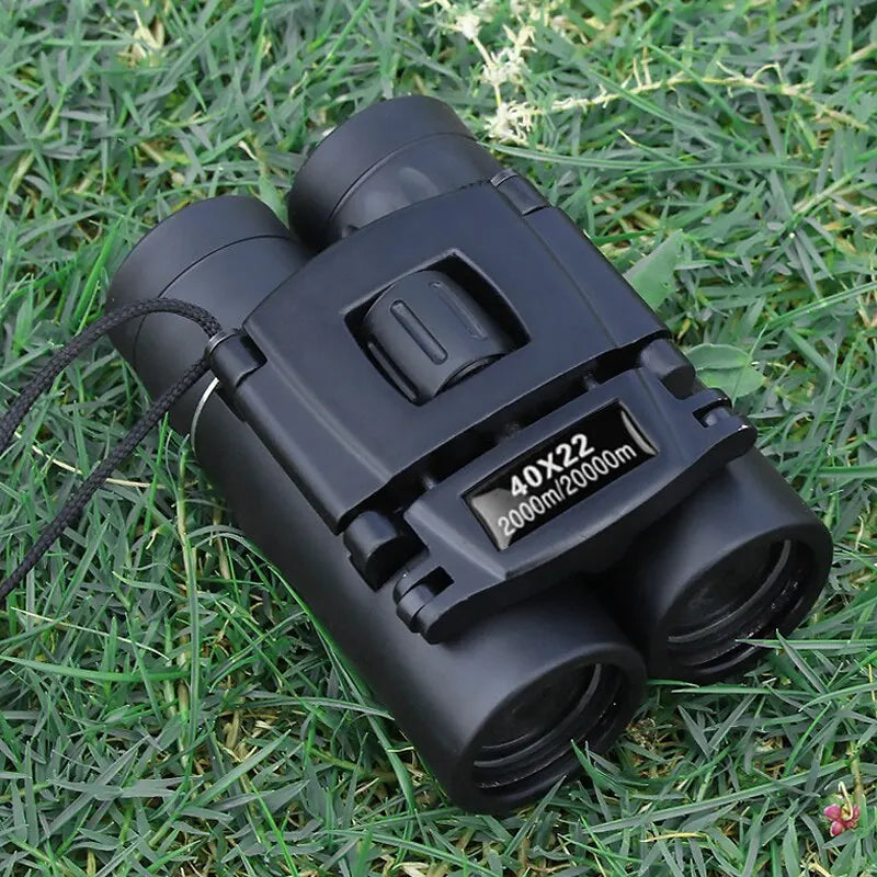 40x Binoculars with Multi-Coated Lenses and Diopter Adjustment, Compact 20mm Objective