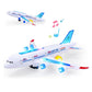 Motorized Airplane Toy with Obstacle Detection and LED Lights, Sound Effects