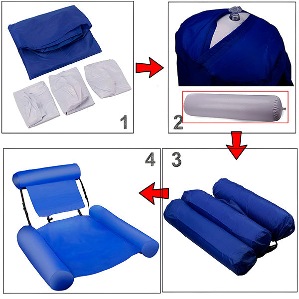 Inflatable Swimming Chair with Ergonomic Backrest and Integrated Armrests