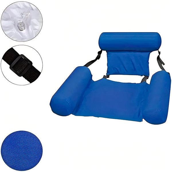 Inflatable Swimming Chair with Ergonomic Backrest and Integrated Armrests