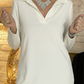 Women's Polo Shirt with V-Neck Collar and Relaxed Short Sleeve, Polyester-Elastane Blend