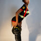 Fire Captain Romper Costume Set with Attached Suspenders and Hat