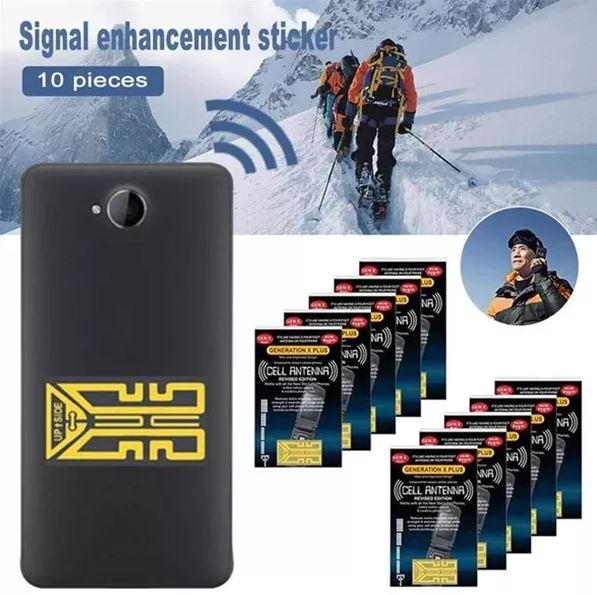 Antenna Signal Sticker with Gold Finish and Adhesive Installation for Wireless Devices
