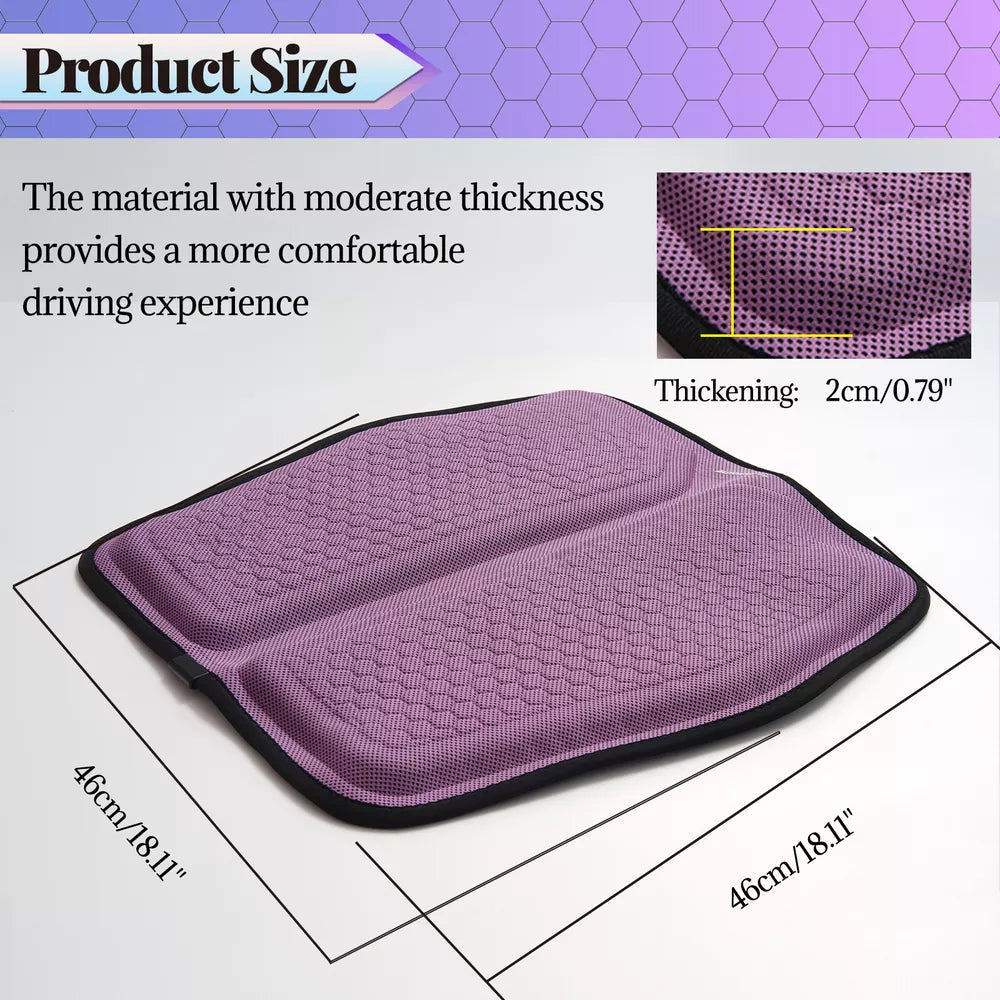 Gel Memory Foam Seat Cushion with Honeycomb Airflow and Cooling Layer