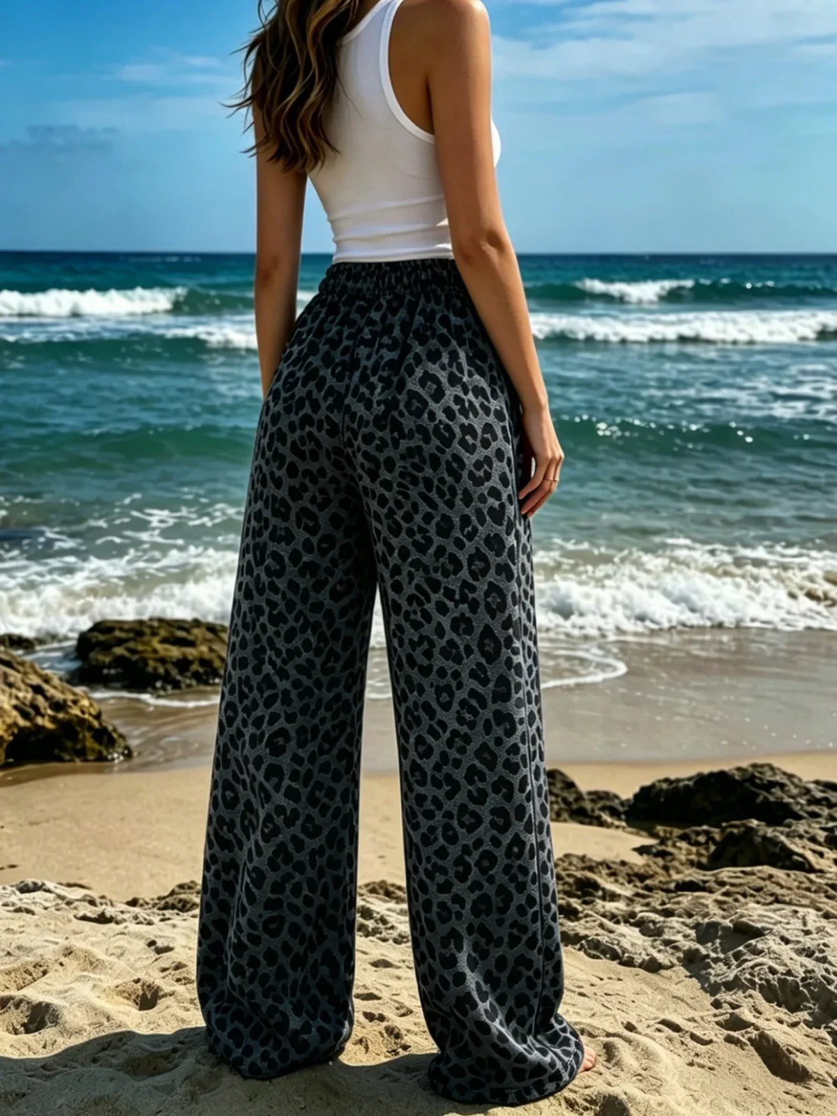 Casual Knit Leopard Print Pants - Jenny