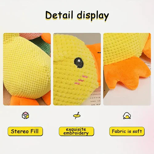 Duck Plush Dog Toy with Low-Frequency Quack and Reinforced Seams, Soft Polyester