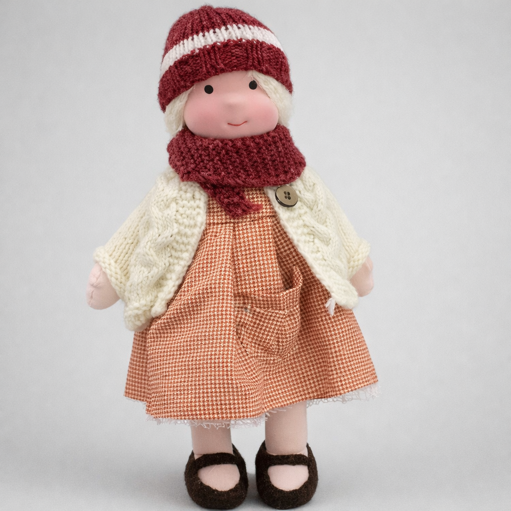 Soft Cotton Doll with Wool Stuffing and Neutral Features for Toddlers