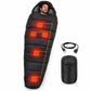 Heated Sleeping Bag, 5 Heating Pads with USB Power Support, Portable Mummy Style Sleeping Bag for Camping