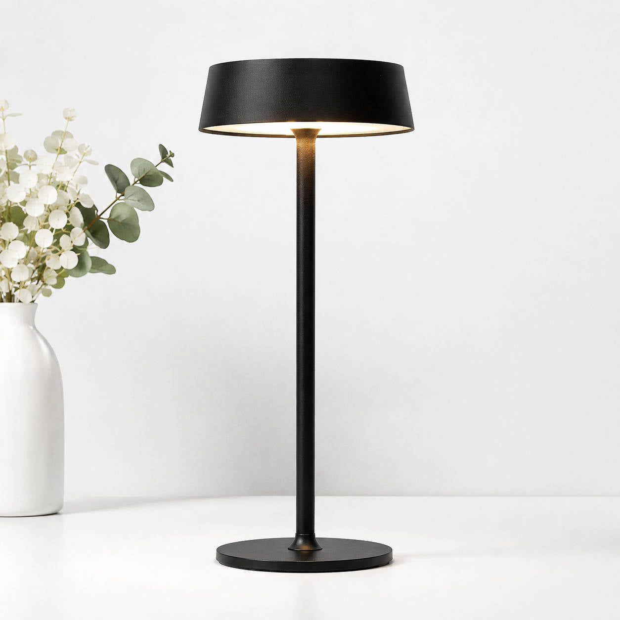 Touch Control Table Lamp, Rechargeable Dimmable LED Bedside Light, Portable Ambient Night Lamp for Bedroom & Living Room