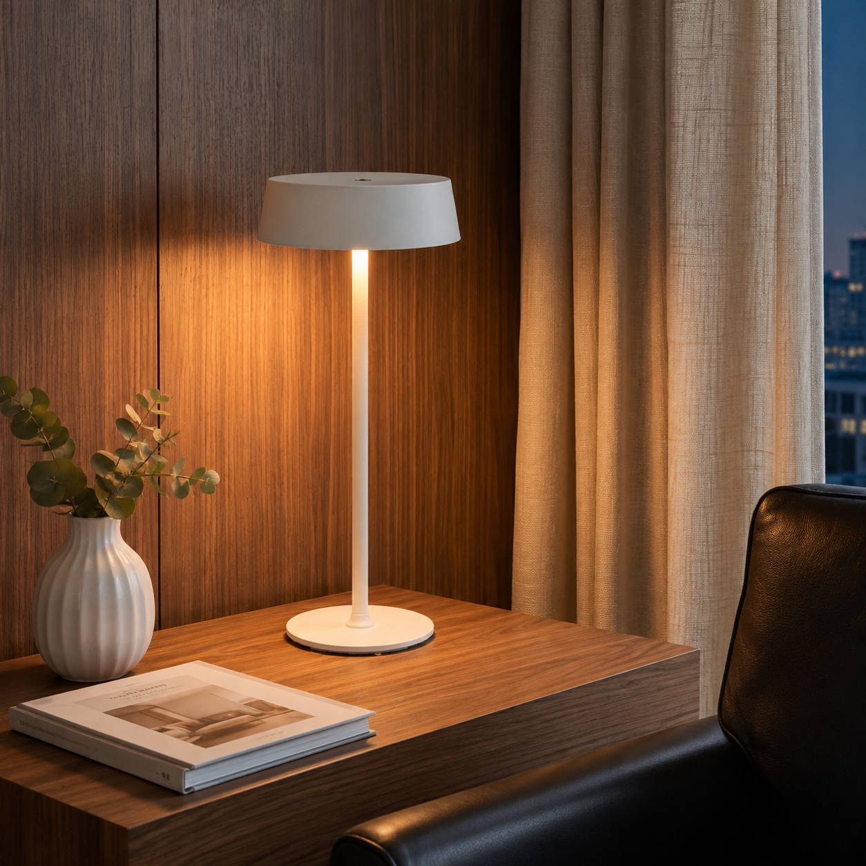 Touch Control Table Lamp, Rechargeable Dimmable LED Bedside Light, Portable Ambient Night Lamp for Bedroom & Living Room