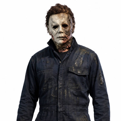 Adult Slasher Mask, White Realistic Latex Horror Mask for Halloween Cosplay and Costume Parties