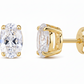 Oval Moissanite Stud Earrings with D Color VVS1 Clarity and 925 Sterling Silver, 0.5-5ct