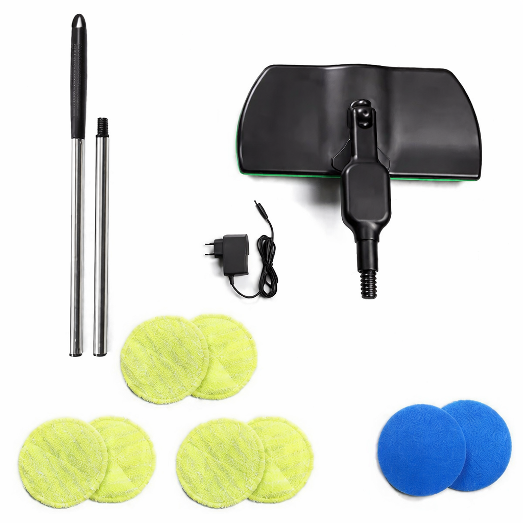 Cordless Electric Spin Mop Floor Cleaner with Rotating Scrubber Heads
