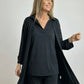 Women's Polo Shirt with V-Neck Collar and Relaxed Short Sleeve, Polyester-Elastane Blend