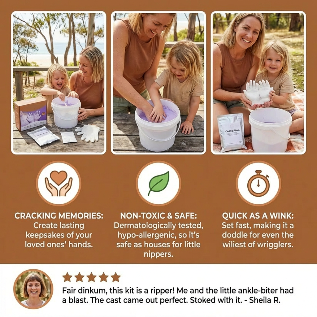 Plaster Handprint Casting Kit with Molding Materials and Customizable Finish
