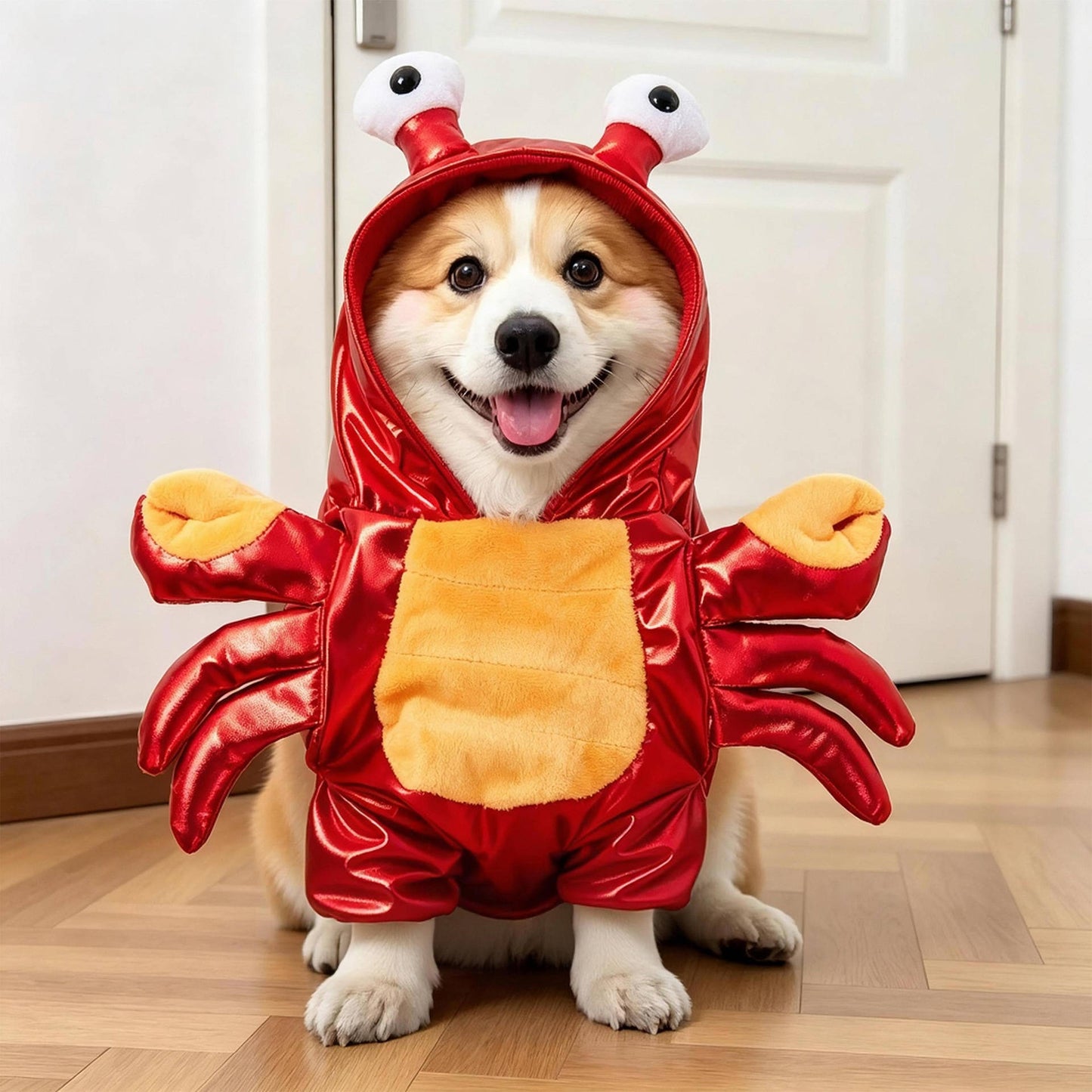 Clown Dog Costume, Creepy Halloween Costume with Fake Arms and 3D Walking Look for Trick or Treating