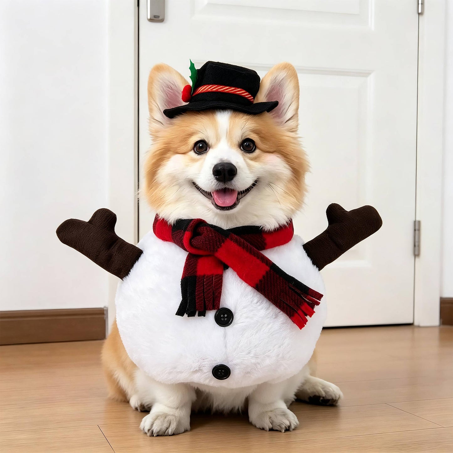 Clown Dog Costume, Creepy Halloween Costume with Fake Arms and 3D Walking Look for Trick or Treating