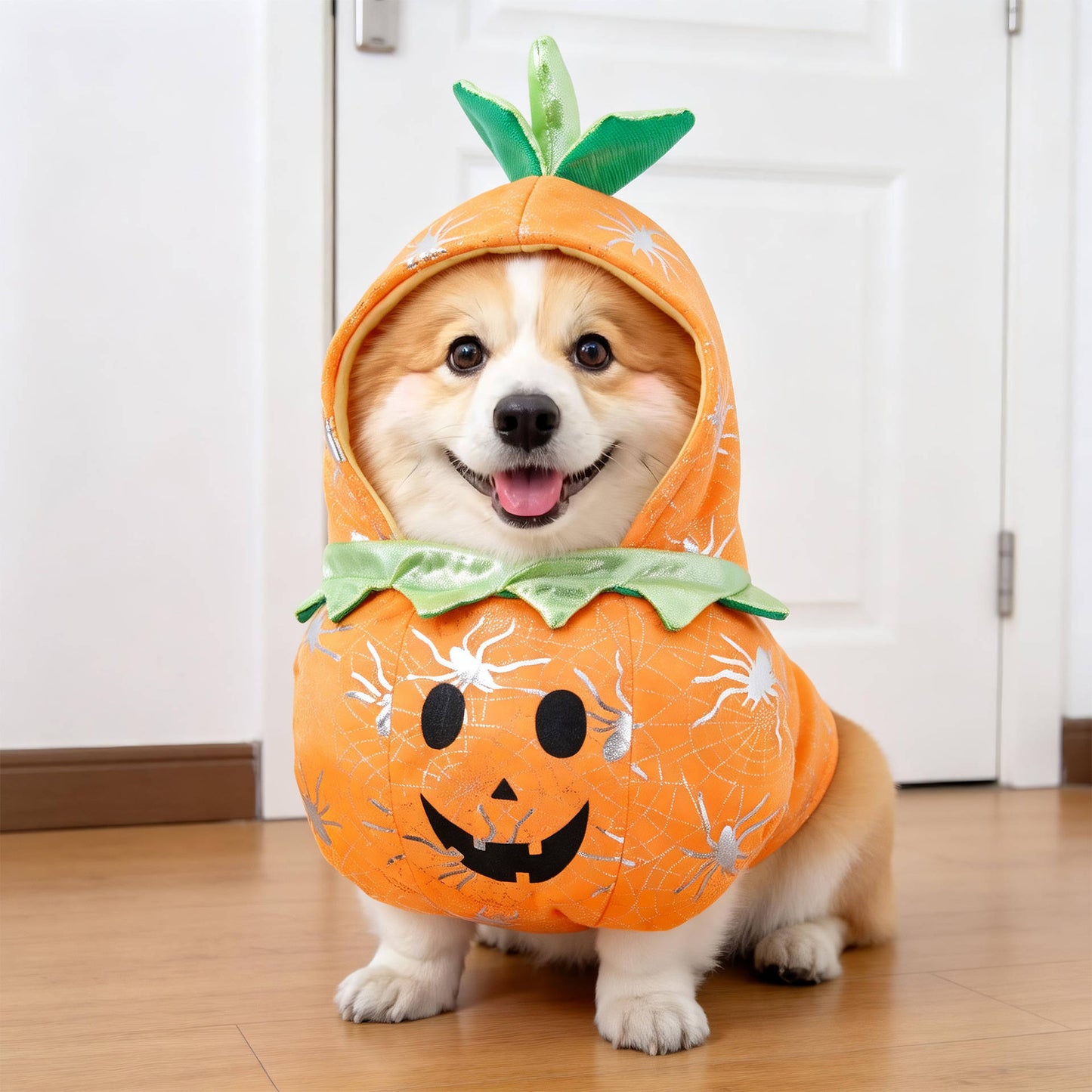 Clown Dog Costume, Creepy Halloween Costume with Fake Arms and 3D Walking Look for Trick or Treating