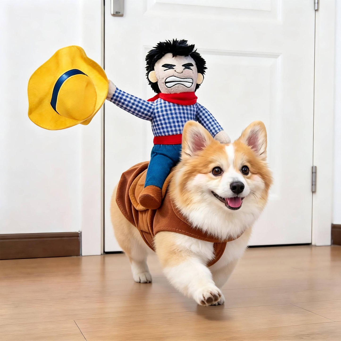 Clown Dog Costume, Creepy Halloween Costume with Fake Arms and 3D Walking Look for Trick or Treating