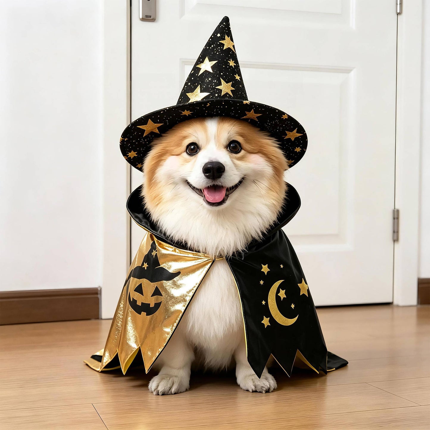 Clown Dog Costume, Creepy Halloween Costume with Fake Arms and 3D Walking Look for Trick or Treating