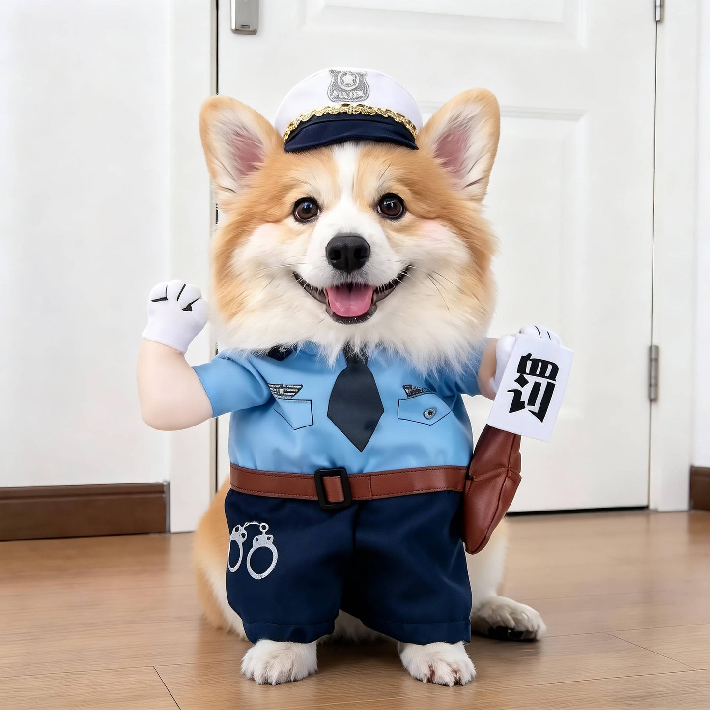 Clown Dog Costume, Creepy Halloween Costume with Fake Arms and 3D Walking Look for Trick or Treating