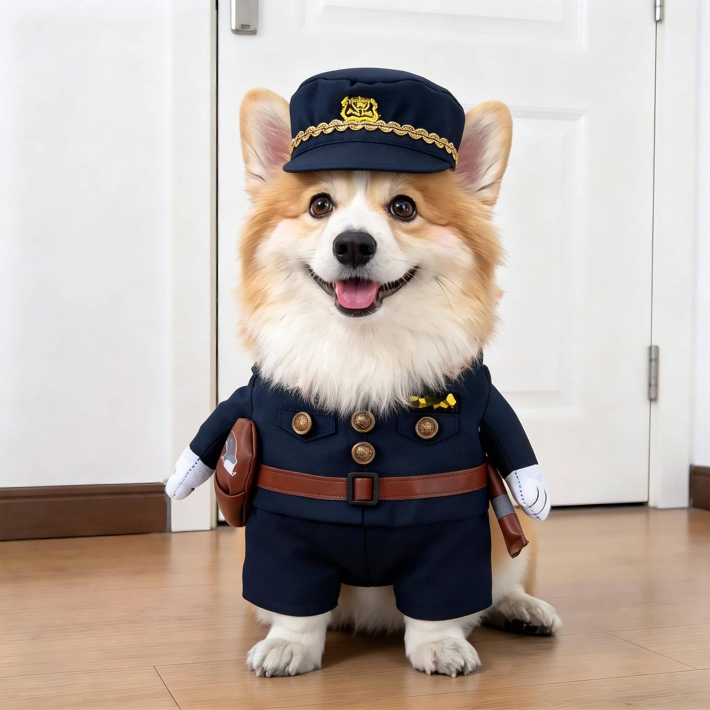 Clown Dog Costume, Creepy Halloween Costume with Fake Arms and 3D Walking Look for Trick or Treating