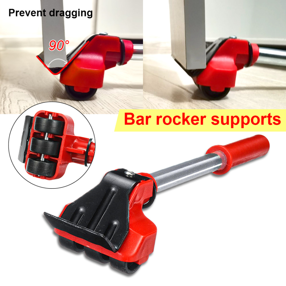 Heavy Furniture Roller Set with Lifting Tool and 360-Degree Wheels, Scratch-Proof