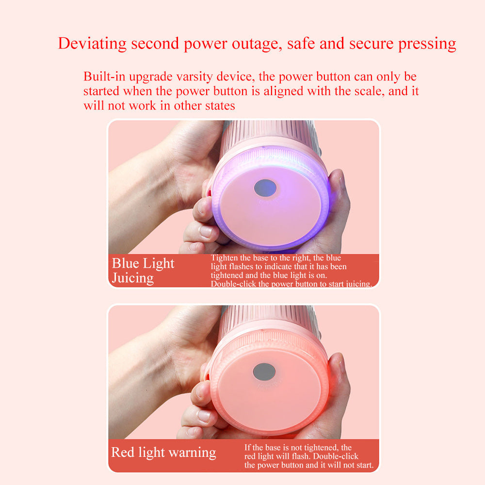 Cordless Blender Bottle with Stainless Steel Blades and Magnetic Charging, 350ml